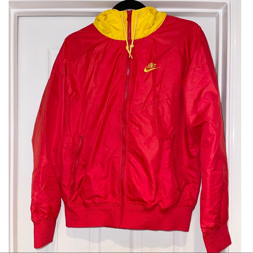 Nike Reversible Red and Yellow Hooded Windbreaker
